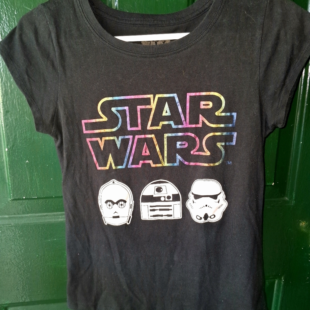 Star Wars Black Tee, Rainbow Logo